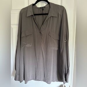 Eileen Fisher Silk Long Sleeve Relaxed Blouse